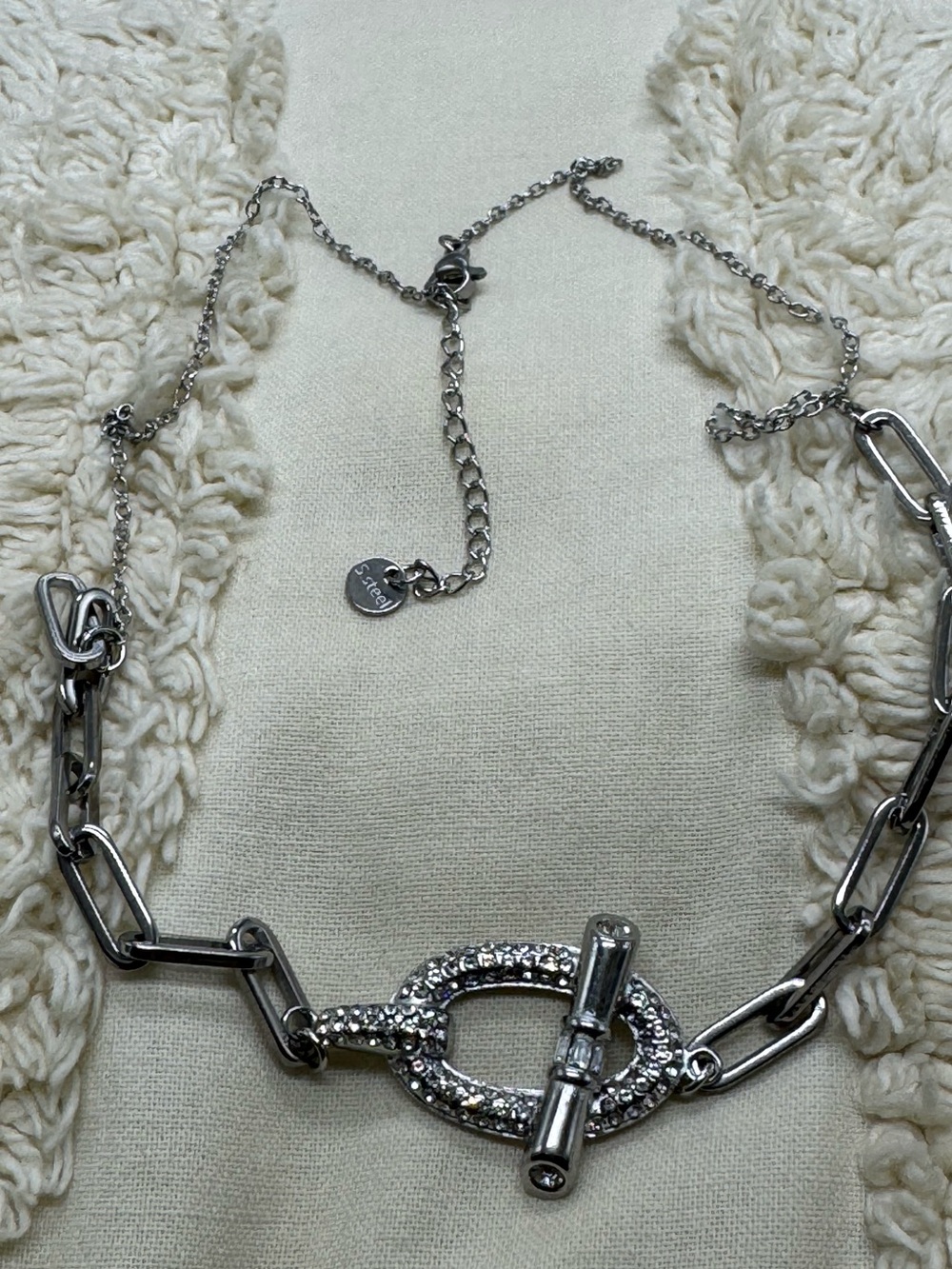 Trendy Crystal Toggle Necklace | Surgical Steel